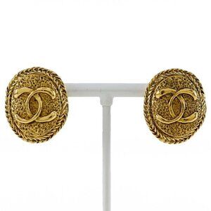 CHANEL COCO Mark Earring vintage Plated Gold 14.0g Women